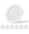 LED Downlight Pro, Indbygning Rund 9W - Varm Hvid 3000K, Mat Hvid, Plast, Ø145mm