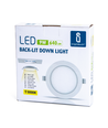 LED Downlight Pro, Indbygning Rund 9W - Varm Hvid 3000K, Mat Hvid, Plast, Ø145mm