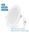 LED Downlight Pro, Indbygget Rund 9W - Naturlig Hvid 4000K, Mat Hvid, Plast, Ø145mm