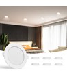 LED Downlight Pro, Indbygget Rund 9W - Naturlig Hvid 4000K, Mat Hvid, Plast, Ø145mm