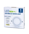 LED Downlight Pro, Indbygget Rund 9W - Naturlig Hvid 4000K, Mat Hvid, Plast, Ø145mm