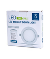 LED Downlight Pro, Indbygnings Rund 9W - Klar/Kold Hvid 6500K, Mat Hvid, Plastik, Ø145mm