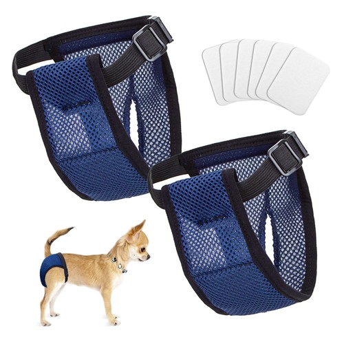 Beskyttelsesbukser / ble / bind til hunde - Mørkeblå, Str. S (L24-31 cm)