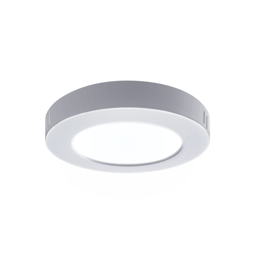 LED Downlight Pro, Påbygning Rund 6W - Klar/Koldt Hvid 6500K, Mat Hvid, Plastik