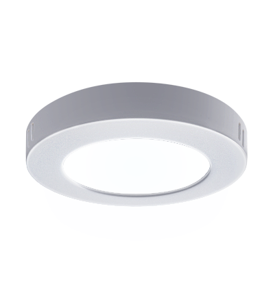 LED Downlight Pro, Påbygning Rund 6W - Klar/Koldt Hvid 6500K, Mat Hvid, Plastik