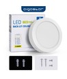 LED Downlight Pro, Påbygning Rund 12W - Varm Hvid 3000K, Mat Hvid, Plast