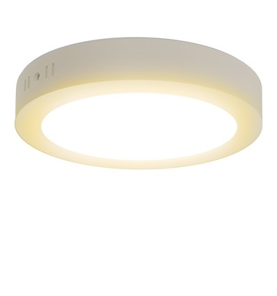 Outlet: LED Downlight Pro, Påbygning Rund 12W - Varm Hvid 3000K, Mat Hvid, Plast