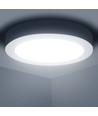 LED loftlampe Pro, Overflademonteret Rund 12W - Klar/Kold Hvid 6500K, Mat Hvid, Plastik