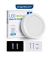 LED loftlampe Pro, Overflademonteret Rund 12W - Klar/Kold Hvid 6500K, Mat Hvid, Plastik