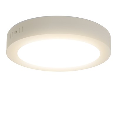 LED Downlight Pro, Overflademonteret Rund 18W - Naturligt Hvid 4000K, Mat Hvid, Plast