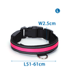 LED Hundehalsbånd USB-Genopladeligt - W2,5 x L51-61cm (L) - Pink