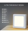 LED Loftlampe 12W E6 - Bagbelyst Firkantet, 3000K