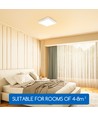 LED Loftlampe 12W E6 - Bagbelyst Firkantet, 3000K