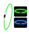 Grønt LED-Silikone Halsbånd W1.0*L70cm - USB-Genopladeligt