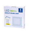 LED Loftlampe 12W E6 - Bagbelyst Firkantet, 3000K