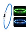 LED Silikone Luminøst Halsbånd - USB-Genopladeligt, Blå, 1.0cm*70cm