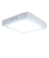 LED Downlight Pro, Firkantet Overflademonteret 12W - Kold Hvid 6500K, Mat Hvid, Plast