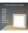 LED E6 Baglyst Firkantet Indbygningsspot 18W 3000K / Overflademontage
