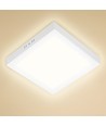 LED Downlight Pro, Overflade kvadratisk 18W - Varm hvid 3000K, Mat hvid, Plastik