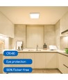 LED Downlight Pro, Overflade kvadratisk 18W - Varm hvid 3000K, Mat hvid, Plastik