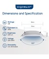 LED Indbygningsspot, 6W 6500K - Hul mål: 95-100mm 6 stk.