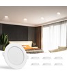 LED Indbygningsspot, 9W 4000K - Hul mål: 118-128mm 6 stk