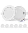 LED Indbygningsspot, 9W 4000K - Hul mål: 118-128mm 6 stk