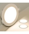 LED E6 Bagbelyst Indbygningsspot, 12W, 4000K, Ø145-155mm, Rund - Til Indbygning