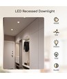 LED E6 Bagbelyst Indbygningsspot 12W 4000K - Kvadratisk, Planmonteret (Udskæringsstørrelse: 140-150mm)