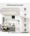 LED E6 Bagbelyst Indbygningsspot 12W 6500K (Udskæring: 140-150mm) - Kvadratisk, Planmonteret