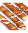 Tofarvede Kyllingeindpakkede Sticks - Hvid/Rød/Orange, L 12,5 cm, 120g