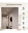 LED E6 - Baggrundsbelyst, 24W, Kvadratisk Indbygningsspot - Planmonteret