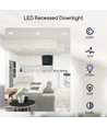 LED E6 Bagbelyst Indbygningsspot, 24W, 6500K, Firkantet, Planmonteret