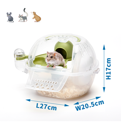 Hamster bur til transport / udendørs - L27*W20,5*H17cm - Grøn