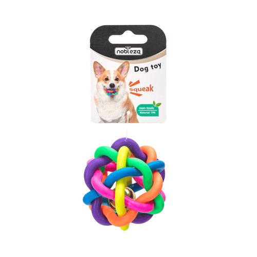 Nobleza - Eksklusiv Hundelegetøjsbold (8,5 cm) - Regnbue