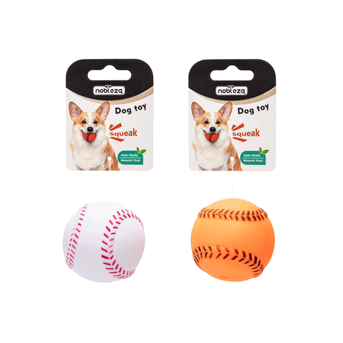 Nobleza Exclusive Hundelegetøj - Baseball S, Ø6,5cm, Orange/Hvid