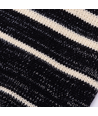 Stribet Sweater med Sølv Lurex - Cremehvid & Rød / Sort / Marineblå - XS (20 cm) / S (25 cm) / M (30 cm)