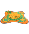 Solsikke Kæledyr Snusemåtte - 70x70 cm - Orange & Grøn