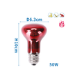Outlet: Infrarød Varmelampe 50W - D6,3 x H10 cm, Rød
