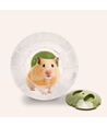 Hamster Krystalkugle Løbebold - Ø18,5 cm - Gennemsigtig, Hvid & Grøn