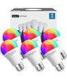 WiFi Smart LED-pære A60, Stor Spredning, E27, 9W, RGB+CCT, 6 stk