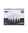 WiFi Smart LED-pære A60, Stor Spredning, E27, 9W, RGB+CCT, 6 stk