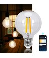 Smart LED Glødelampe G80 E27 6W CCT/Klar - WB