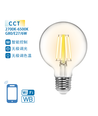 Smart LED Glødelampe G80 E27 6W CCT/Klar - WB