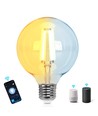 Smart LED Filament pære G95 6W CCT E27 - Klar