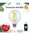 Smart LED Filament pære G95 6W CCT E27 - Klar