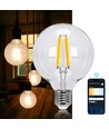 Smart LED Filament pære G95 6W CCT E27 - Klar