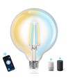 Smart LED Filament pære G125 - E27 6W CCT/Klar