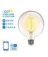 Smart LED Filament pære G125 - E27 6W CCT/Klar