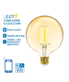 WB Smart LED-Filament pære G125 - E27 6W CCT/Amber